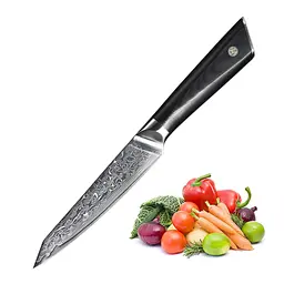 Ніж універсальний Damascus DK-LKB 5007 VG-10 дамаська сталь 67 шарів лезо 13 см - мініатюра 4