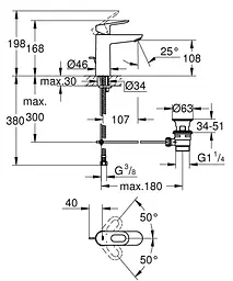 Змішувач для умивальника Grohe Bau Loop 23762000 Хром - мініатюра 4