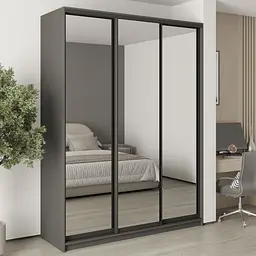 Шафа-купе тридверна MebelStar Уні BG 3 Дзеркала 180x60x240 см Антрацит (MBS-8212)