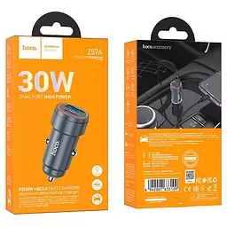Адаптер автомобільний Hoco Glorious Car charger Z57A |1USB/1Type-C, 30W/3A, PD/QC| - мініатюра 2