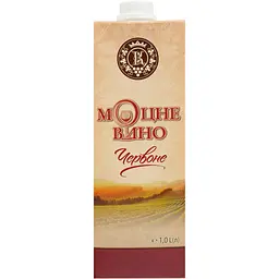 Уцінка. Вино КВЗ мОцне напівсолодке червоне 1 л 15 % - мініатюра 2