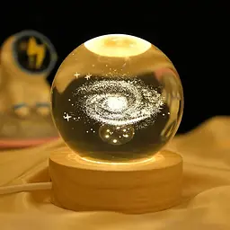Світлодіодна кришталева куля, декоративна універсальна 3D нічниця, кришталева куля "Сонячна система" - мініатюра 5