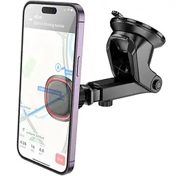 Автотримач Borofone BH125 Roman magnetic (center console) Black/Red - мініатюра 5