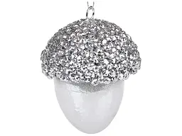 Ялинкова прикраса Жолудь BDI-182-098 9 см Срібний shop (6900182090988) - мініатюра 1