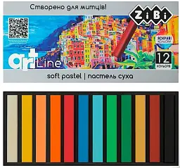 Пастель суха м`яка, 12 кольорів ART Line ZB.2493 ZiBi