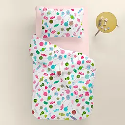 Дитяча постільна білизна в ліжечко LOLLIPOPS CS1, блакитний (LollipopsCaramel_40Rose_140) - мініатюра 2