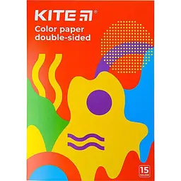 Бумага цветная "Kite" двусторонняя А4/(15арк/15кол), "Kite Fantasy" K22-250-2 (4063276050168)(SC)
