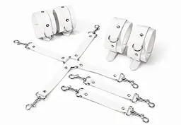 Набір для БДСМ Feral Feelings BDSM Kit 3 White, наручники, поножі, хрестовина