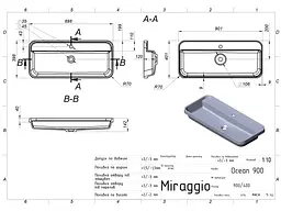 Умивальник Miraggio OCEAN 900 (8814008) Miramarble, Глянцева, Накладний/Врізний, Білий - мініатюра 2