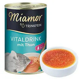 Бульйон для котів Miamor Vitaldrink з тунцем 135 мл - апетитний напій зі шматочками курки та тунця