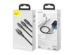 Кабель Lightning / Micro USB / USB Type-C BASEUS Tungsten Gold 3-in-1 1.5m Black (CAMLTWJ-01) - мініатюра 3