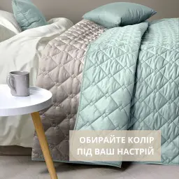 Покривало Ideia Стиль Cube двостороннє 140х210 см м'ятний зі світло-сірим (8-32403*007) - мініатюра 6