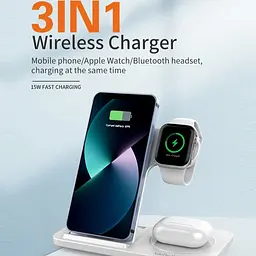 Бездротовий зарядний пристрій WUW-C250 3 in 1 desktop foldable wireless charger (WUW--C250) - мініатюра 7