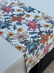 Ранер доріжка Ecotton DUCK 45x170 см для обіднього столу водовідштовхувальна в квітках (25123) - мініатюра 4