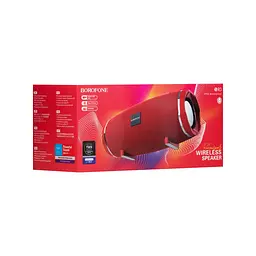 Портативна блютуз колонка Borofone BR3 IPX5 TF card micro-usb 3,5-мм FM 1200 mah Red - мініатюра 2