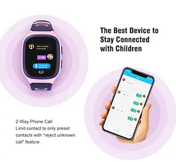 Розумний дитячий годинник Lemfo LT-31 з GPS трекером, сім картою, відеодзвінками, прослуховуванням та вологозахистом IP67 Рожевий - мініатюра 4