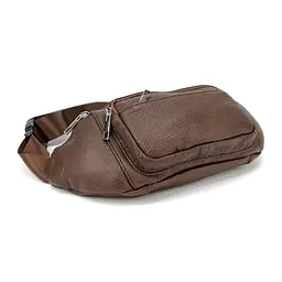 Містка шкіряна сумка на пояс коричнева Tiding Bag M56-2030C - мініатюра 7