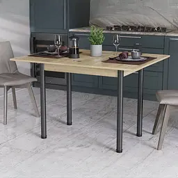 Обідній стіл-формер розкладний Берта Ferrum-decor 750x1200x900 Чорний метал ДСП Дуб Сонома 16 мм (FRD-105174)