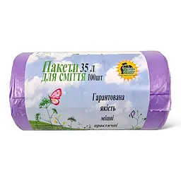 Пакети для сміття 35 л 100 шт. HD ТМ Супер Торба 7.2 мкм фіолетовий (246987469)