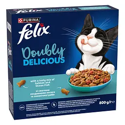 Сухий корм Felix Doubly Delicious для дорослих котів з лососем, океанічною рибою та буряком 800 г - мініатюра 3