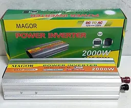 Автоінвертор 12 V-220 V 2000 W перетворювач напруги 12 V-220 V 2000 Вт Power Inverter Magor - мініатюра 3