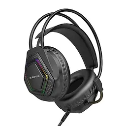 Накладні навушники Borofone BO105 Thunder 3.5mm+USB Black - мініатюра 2