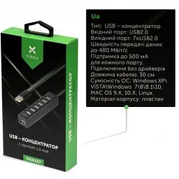 Концентратор Vinga USB2.0 to 7*USB2.0 HUB (VHA2A7) - мініатюра 4