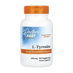 Вітамінно-мінеральний комплекс Doctor's Best L-тирозин, 500 мг, L-Tyrosine, 120 вегетаріанських капсул (DRB-00316)