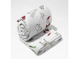 Плед LELIT 180*200 Новорічний Велсофт,Білий Merry everything - мініатюра 4