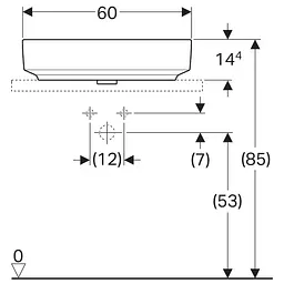 Умивальник Geberit Variform 60x40 Білий 500.777.01.2 - мініатюра 3
