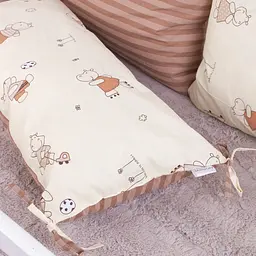 Захисна подушка-борт MirSon Kids Time 18-0009 Happy Hipos, бежева, 4 шт. - мініатюра 5