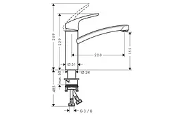 Змішувач для кухні Hansgrohe Focus M41 CoolStart EcoSelection хром 31816000 - мініатюра 2