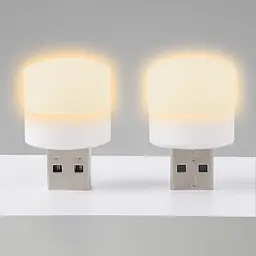 USB LED лампочка циліндрична, тепле світло біла