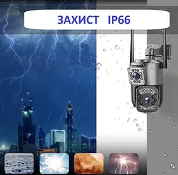 Вулична 4G камера SC03  8Мп 2 об'єктиви підтримка SIM-карт віддалений перегляд сигналізація обертання - мініатюра 4