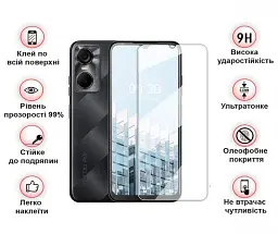 Захисне скло BeCover для Tecno Pop 6 Pro (BE8) Crystal Clear Glass 3D (708555) - мініатюра 3