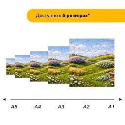Дерев'яний фігурний пазл puzzlean Долина кольорів, А3, Картонна коробка 200 елементів - мініатюра 2
