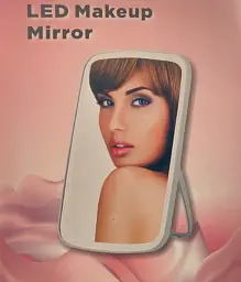 Дзеркало косметичне настільне Salon Professional Makeup Mirror 33 світлодіоди USB або батарейки рожевий - мініатюра 5