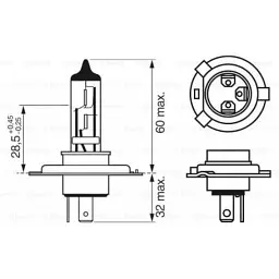 Автолампа Bosch галогенова 60/55W (1 987 302 041) - мініатюра 5