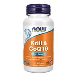 Олія кріля Now Foods Krill & CoQ10 з коензимом Q10 60 softgels