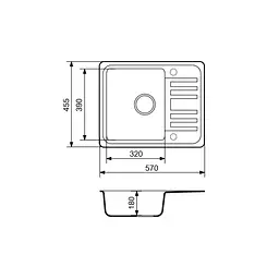 Кухонна мийка Adamant Small 570x455x180 mokko 448223, Коричневий - мініатюра 2