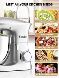 Планетарний міксер Facelle 2000 Вт 8,5 л з металевою чашею, 6+P швидкостей - мініатюра 7