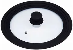 Кришка універсальна скляна з силіконовим обідком Bergner Univer, 16-18-20 см (BG-2708)