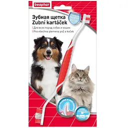 Двостороння зубна щітка Beaphar Toothbrush для котів і собак - мініатюра 2
