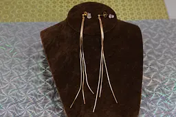 Сережки гвоздики Xuping Jewelry три нитки 14 см золотисті - мініатюра 2