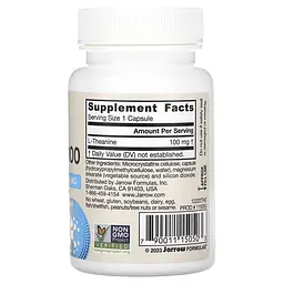 Амінокислота Jarrow Formulas Theanine 100 мг, 60 вегакапсул - мініатюра 2