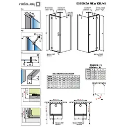 Душова стінка Radaway Essenza New Black KDJ/KDJ+S 75x200 скло прозоре (384049-54-01) - мініатюра 6