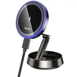 Автотримач для телефону з БЗП HOCO HW33 Metal ring magnetic wireless