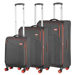 2E Набір валіз 2E, Trek, (L+M+S), TSA, 4 колеса, + 3 рюкзаки Cabin (2E-BPET-CABIN-BK), поліестр, сірий - мініатюра 3