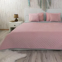 Покривало Руно VeLour 180х220 Pink and Grey ромб (340.55_Pink and Grey ромб)