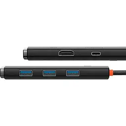 USB-хаб Baseus Lite Series 5-Port Type-C HUB Docking Station Black (WKQX040001) [89299] - мініатюра 5